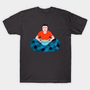 Popcorn and Blanket on a Movie and TV Show Night T-Shirt